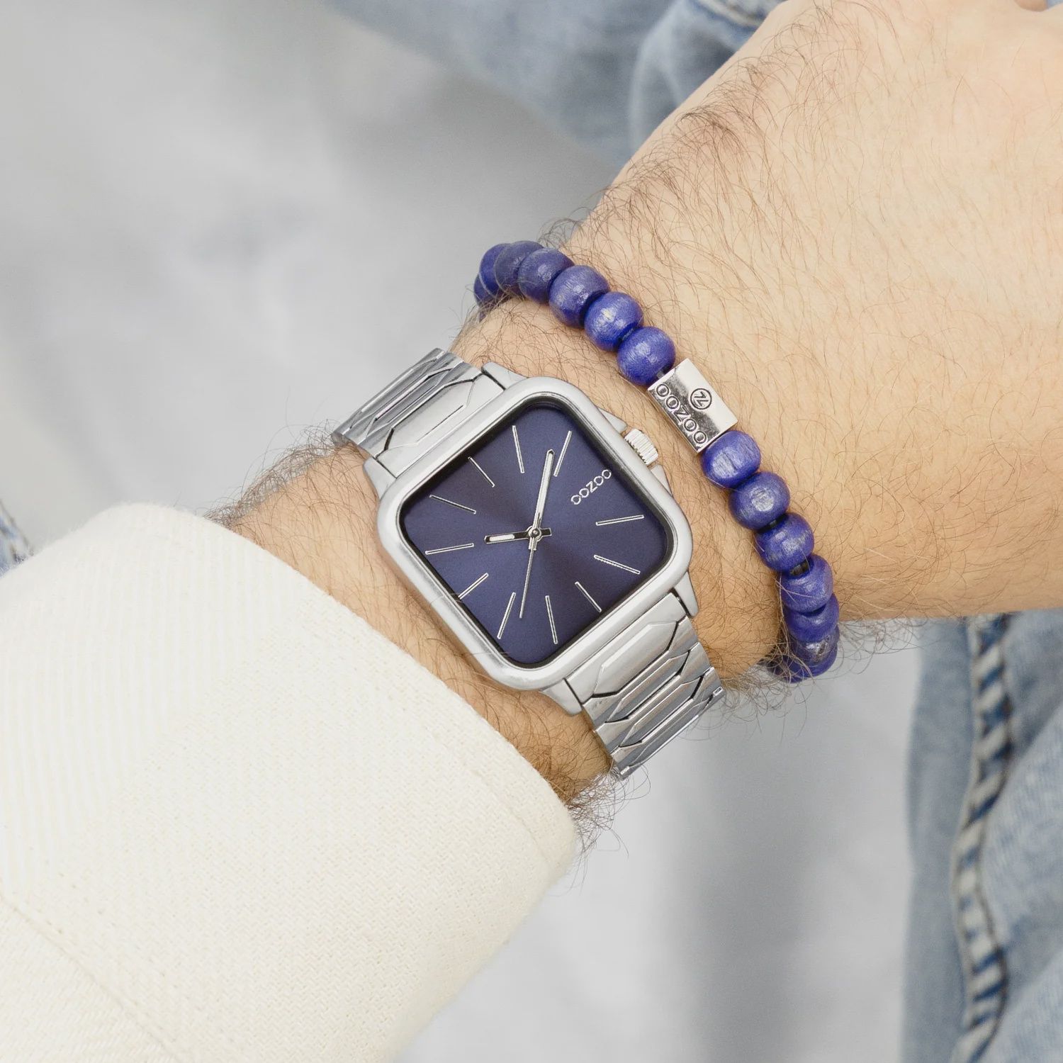 Zilverkleurig horloge met roestvrijstalen armband - 2