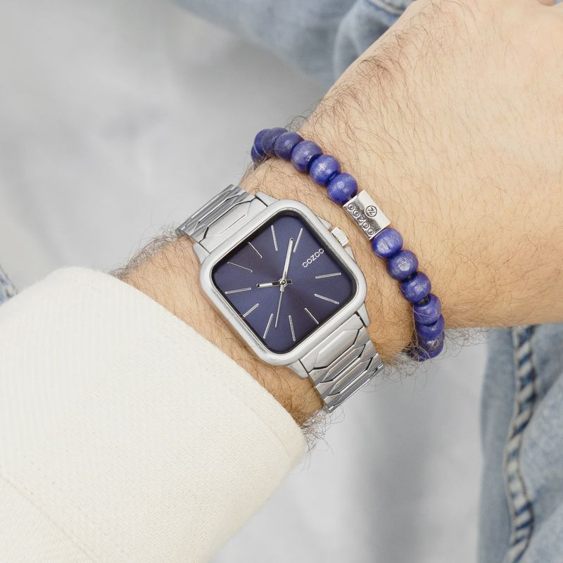 Zilverkleurig horloge met roestvrijstalen armband - 2