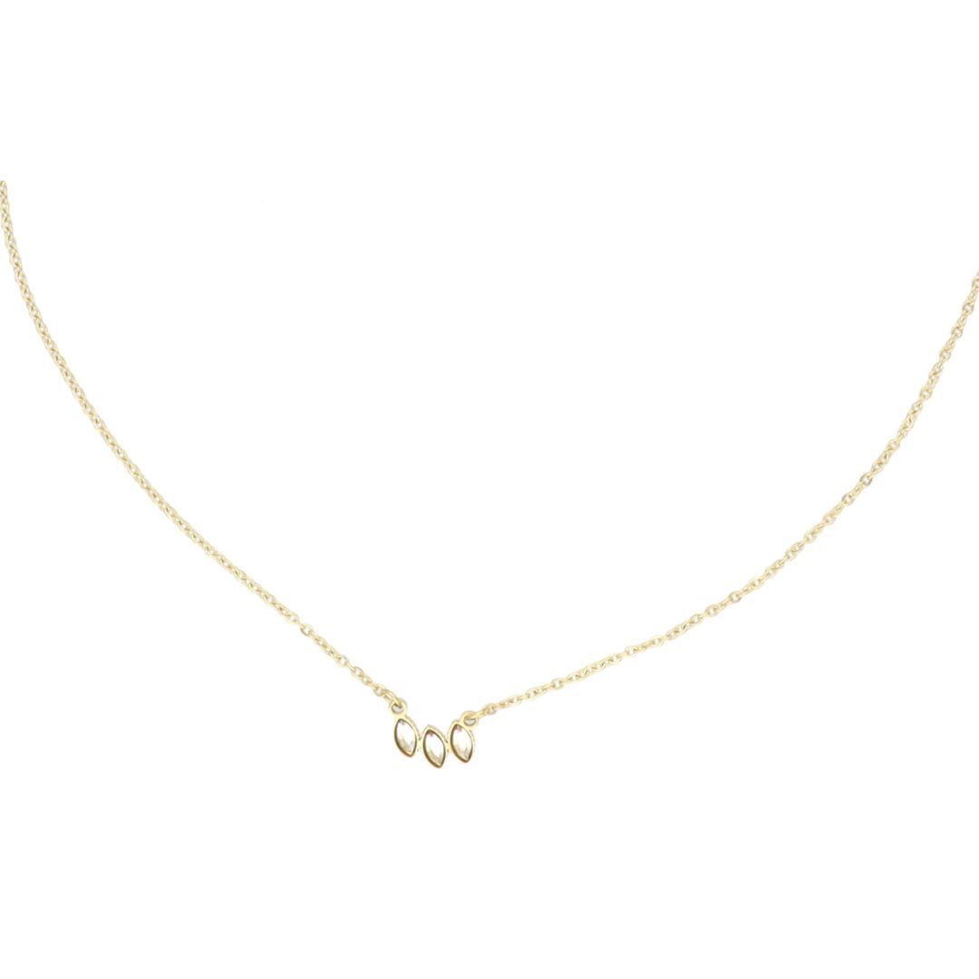 Little Golden Trio Stone Necklace