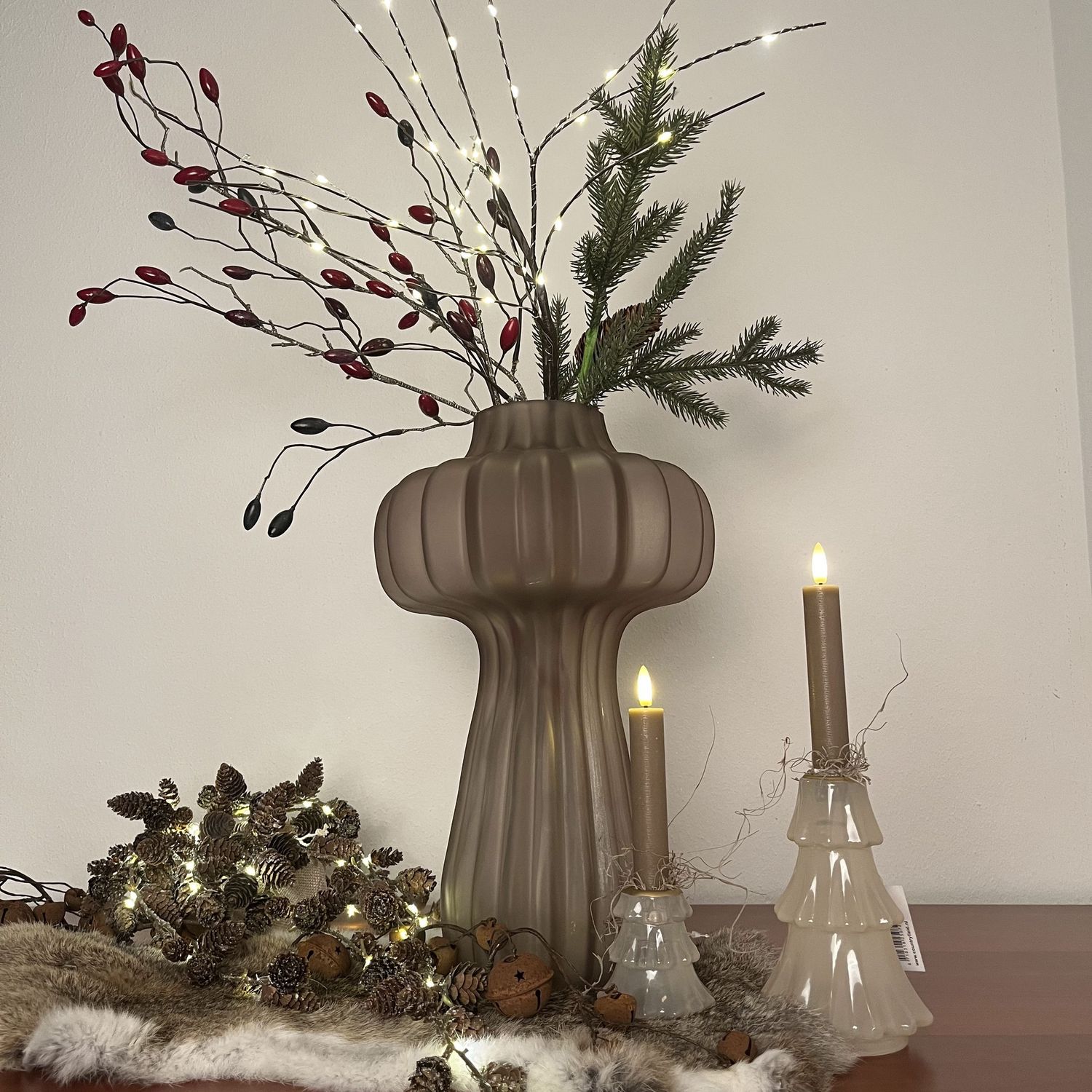 Vaas Lenore Rib Marley mat transparant L bruin