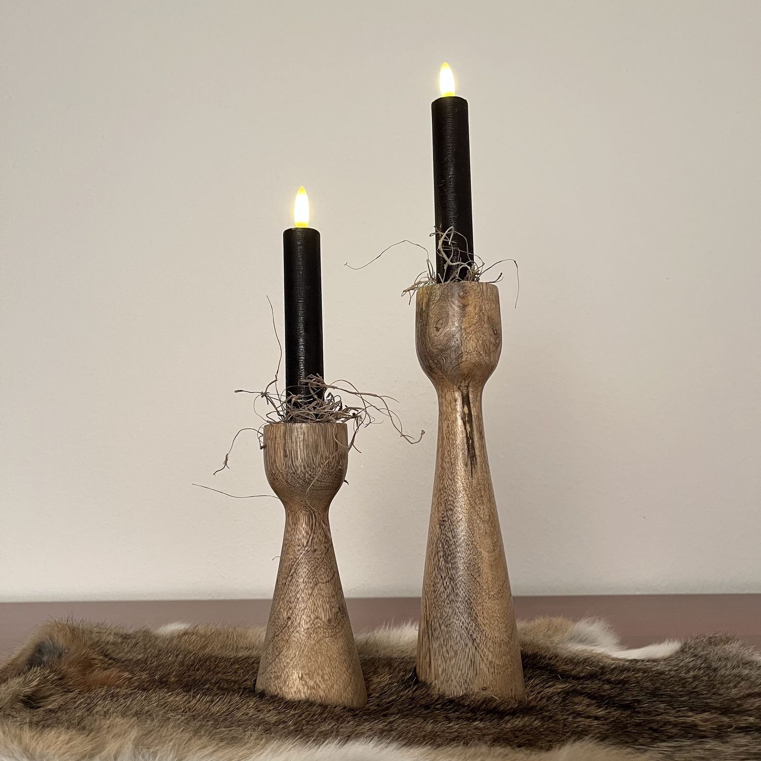 Dinerkaars rustiek Ø2,2CM LED ro Lyon zwart, Size: S