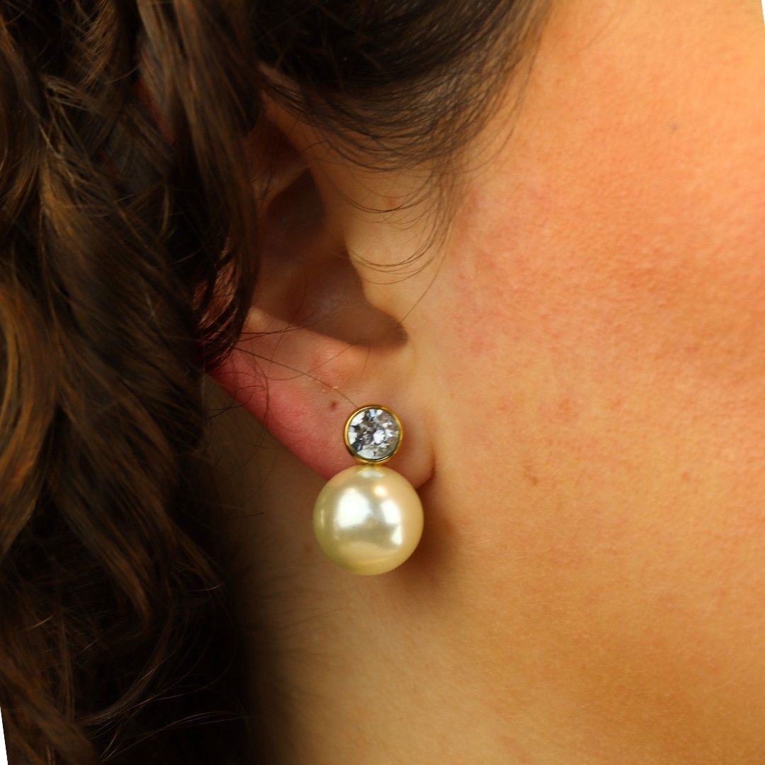 White Pearl Earrings - 2