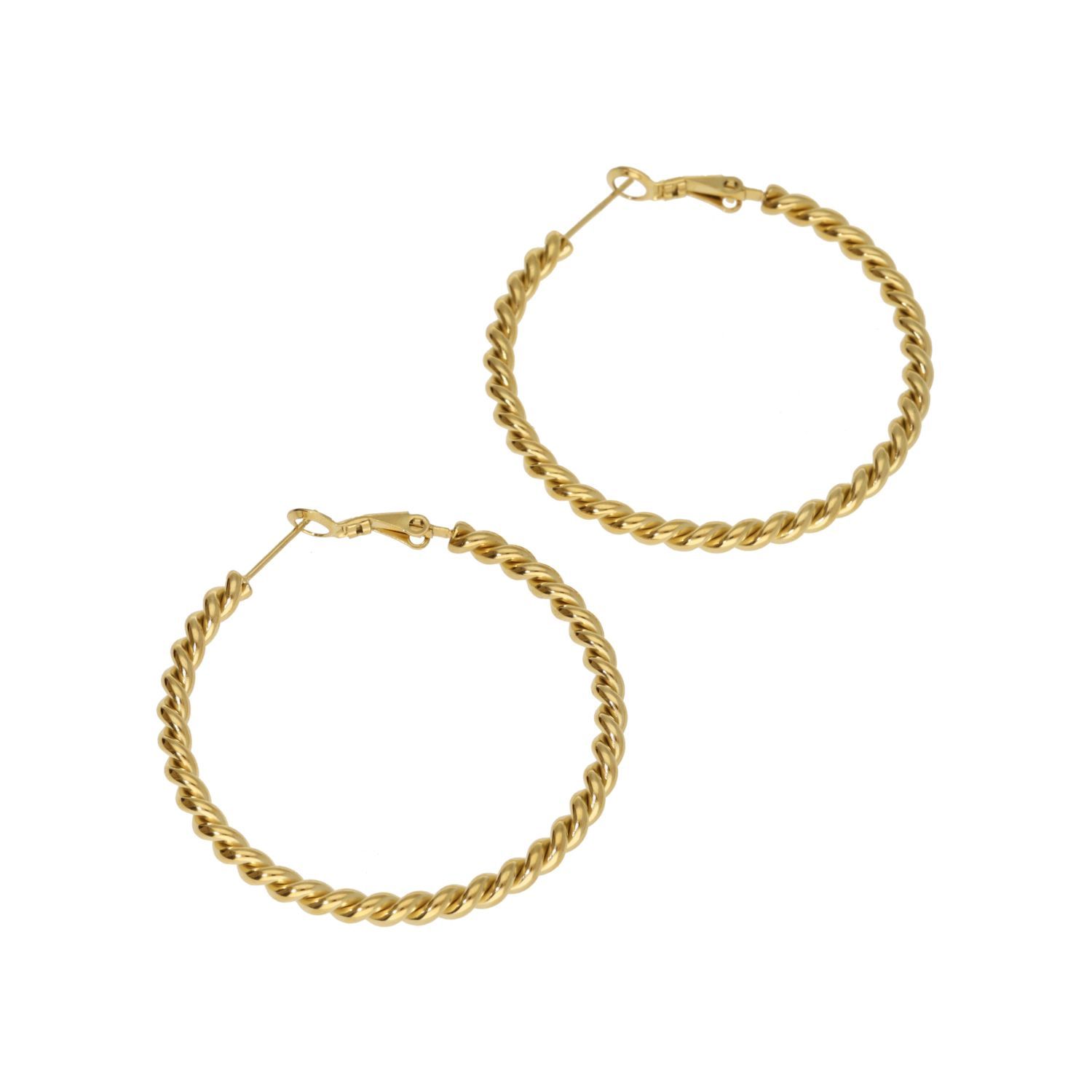 Big Twisted Earrings, Colour: Goud