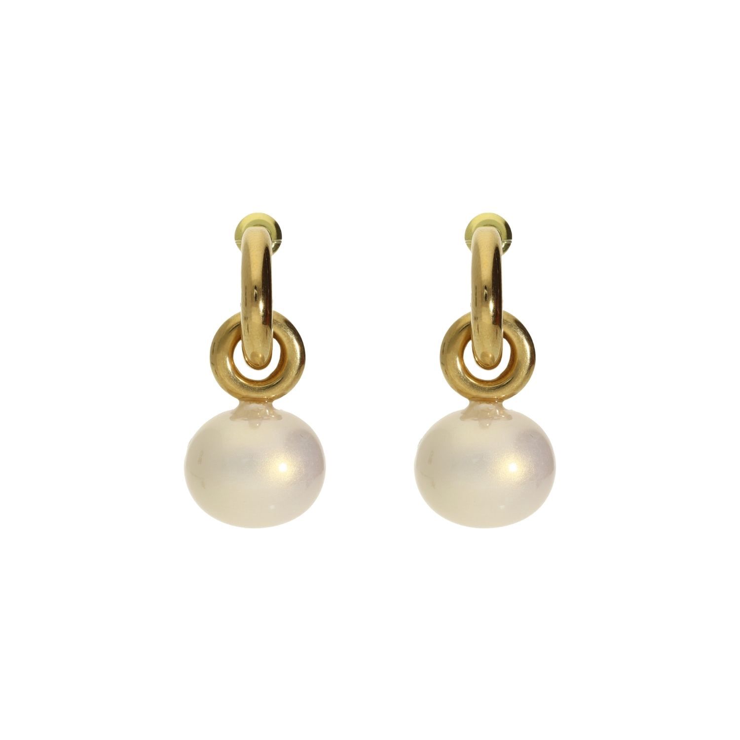 Oval Pearl Earrings pearl white