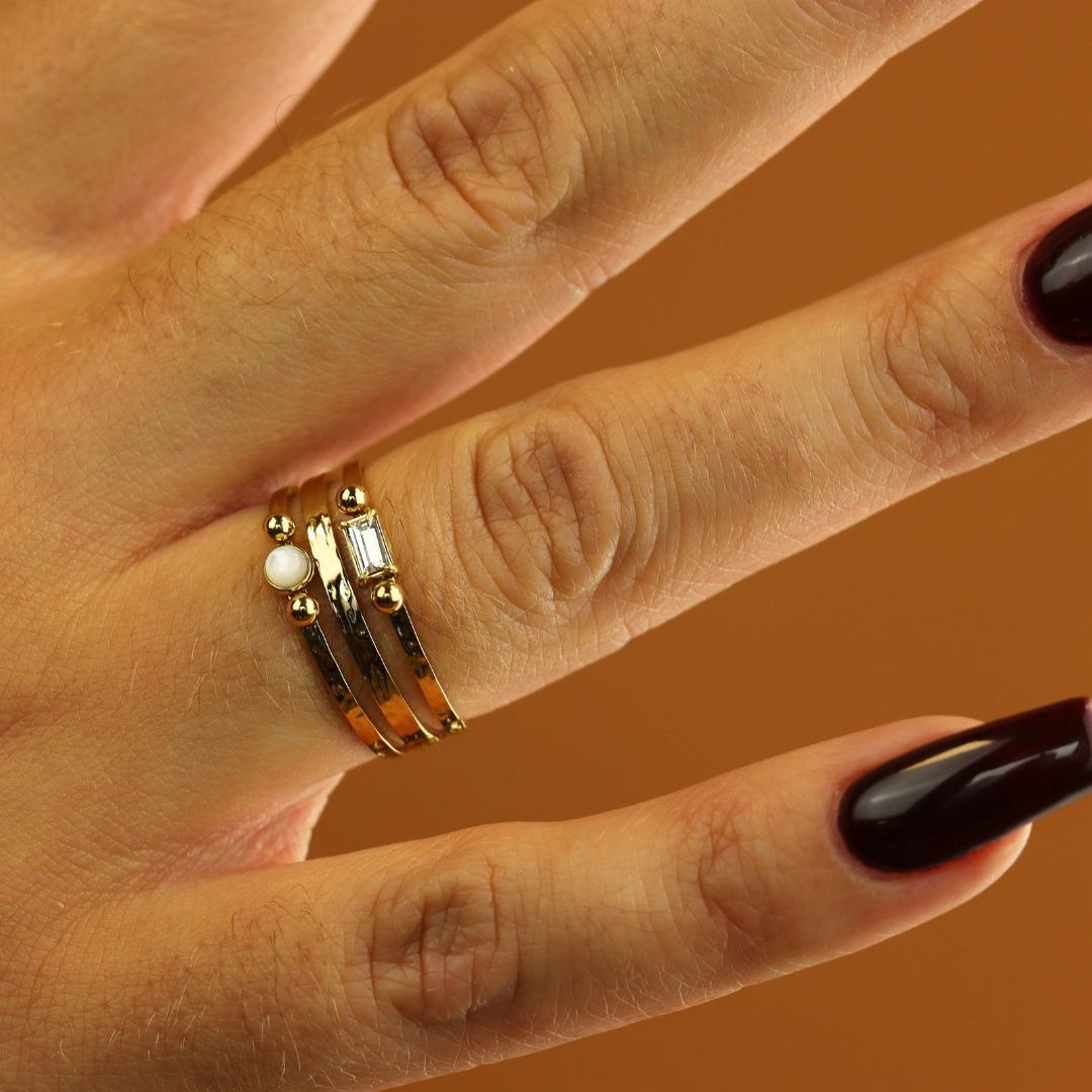 Triple Ring with Dubbel Gems - 1