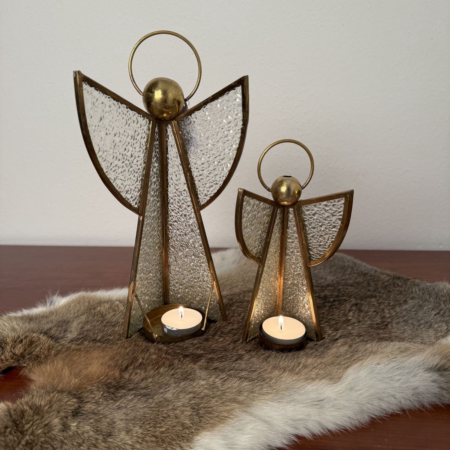 Metalen engel met glas S, Size: S