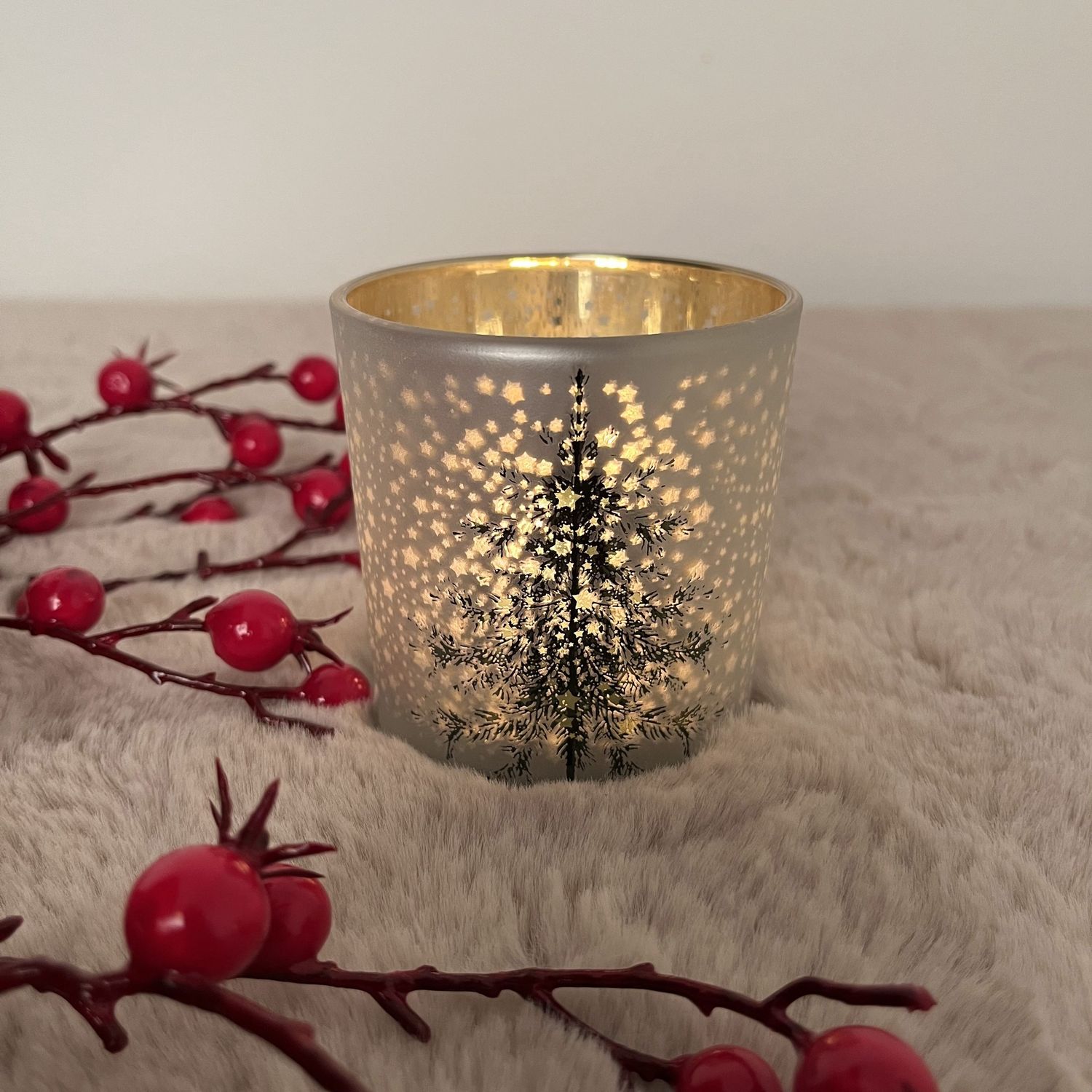 Theelicht Winterbaum 7 x 8 cm