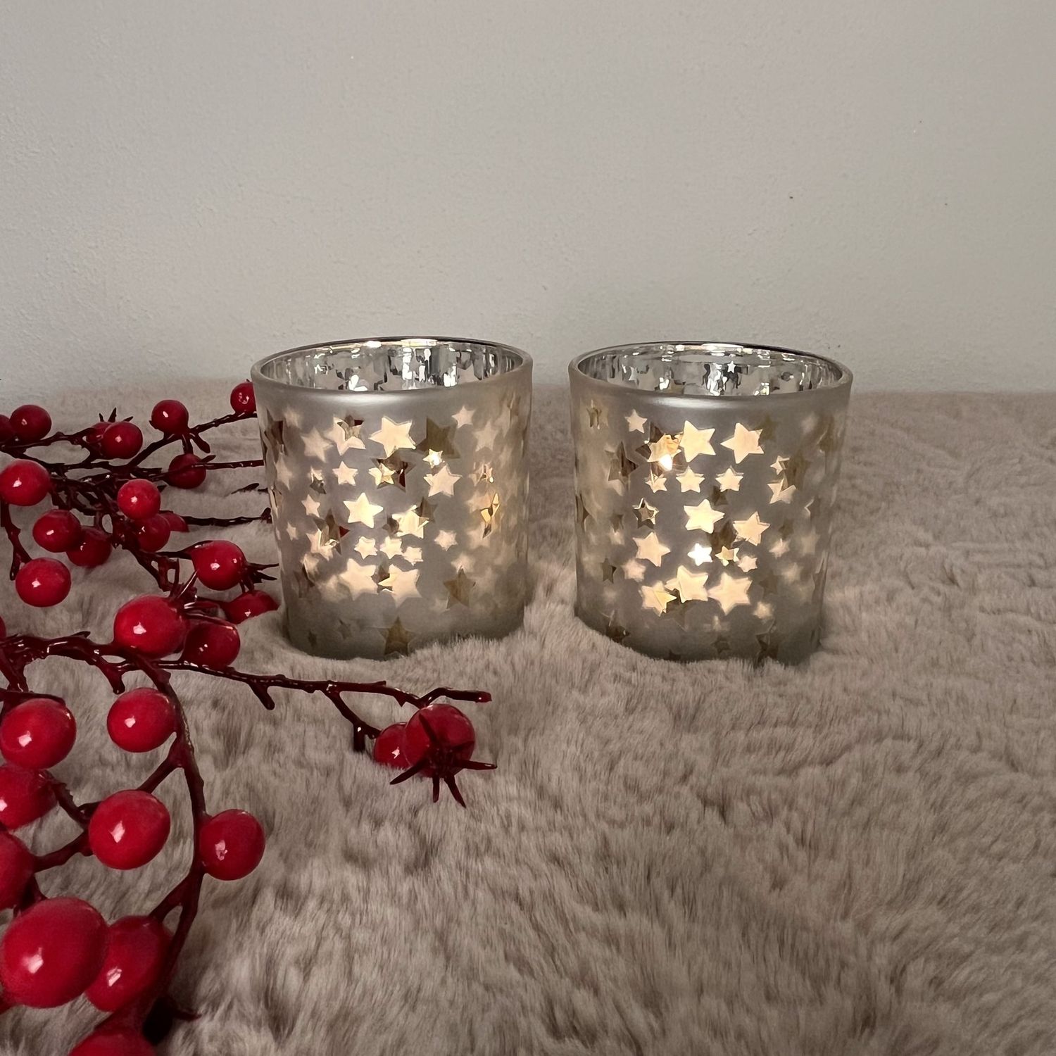 Theelicht Stars gold 7x8 cm