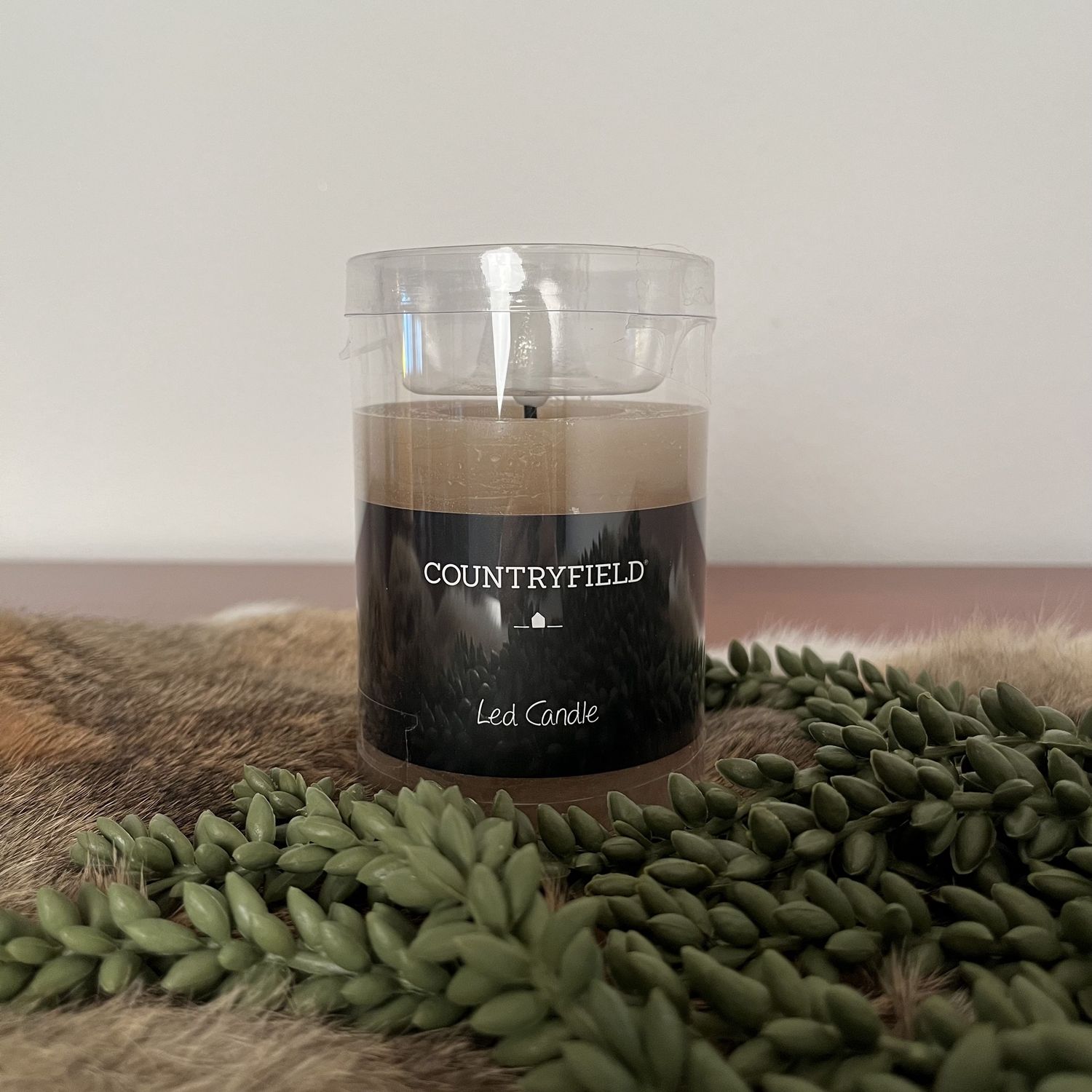 Stompkaars rustiek Ø7,5CM LED ro Lyon beige, Size: S