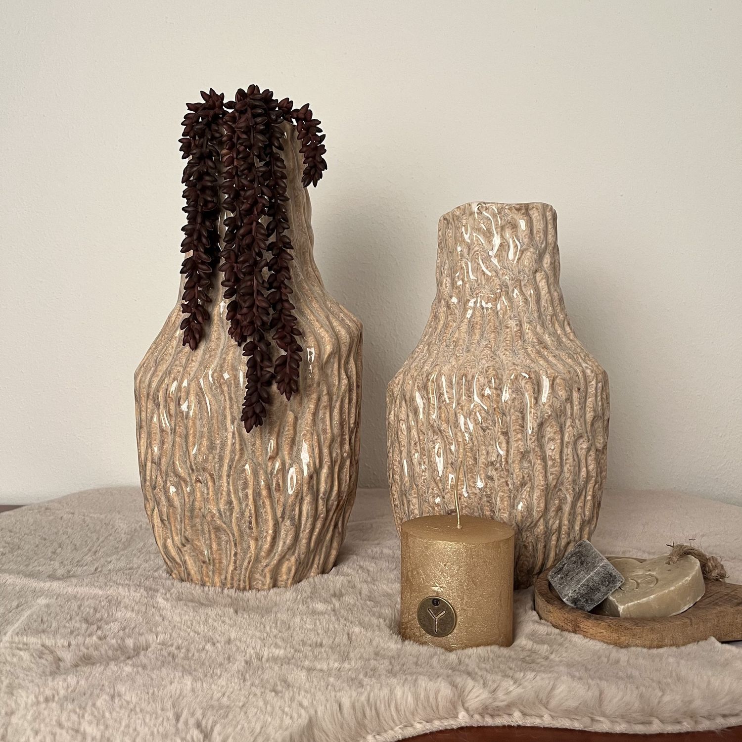 Aardewerk vaas organisch zand - 2