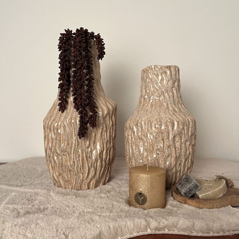 Aardewerk vaas organisch zand - 2