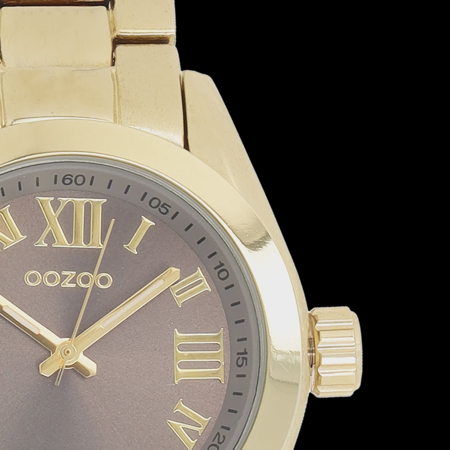 Goudkleurig horloge met goudkleurige roestvrijstalen armband - 1