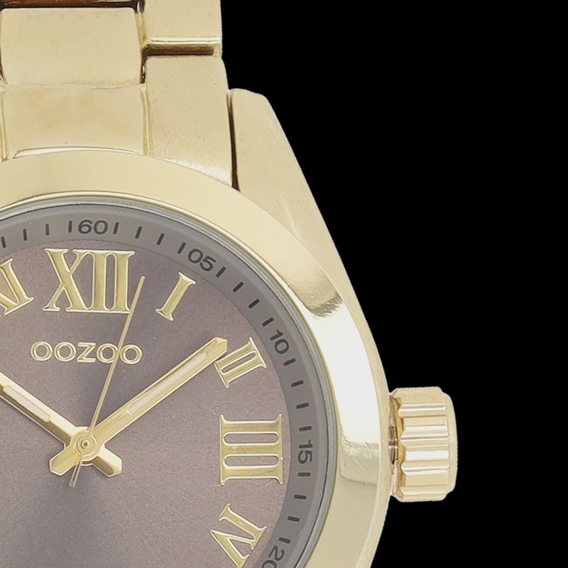 Goudkleurig horloge met goudkleurige roestvrijstalen armband - 1