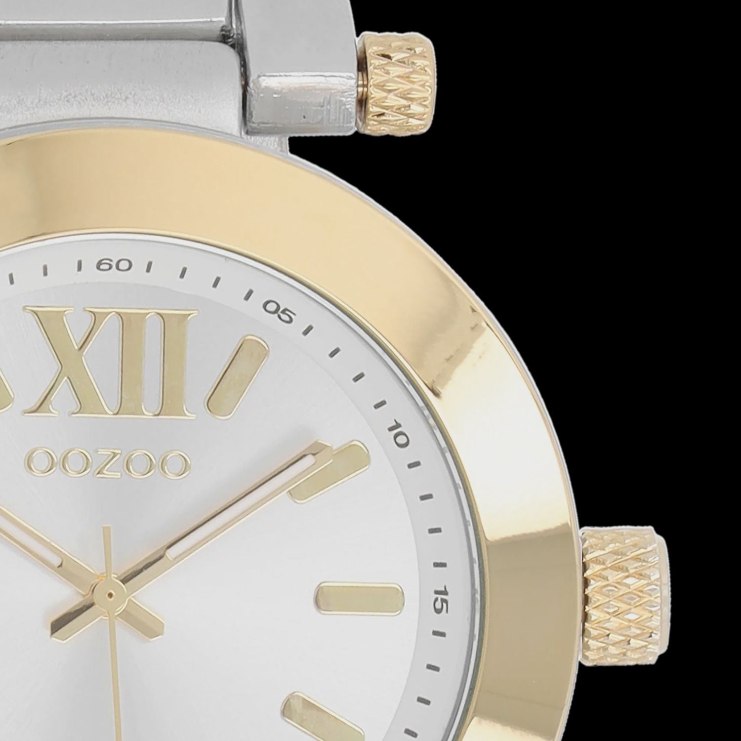 Goudkleurig horloge met zilverkleurige roestvrijstalen armband