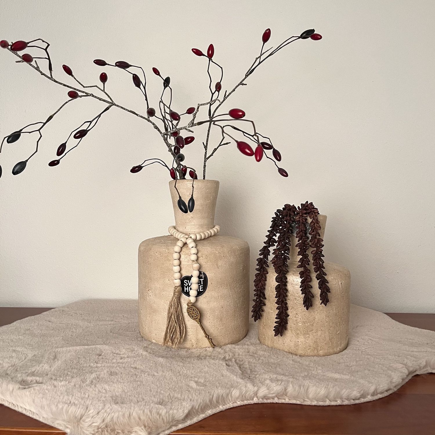 Aardewerk vaas beige wb - 3