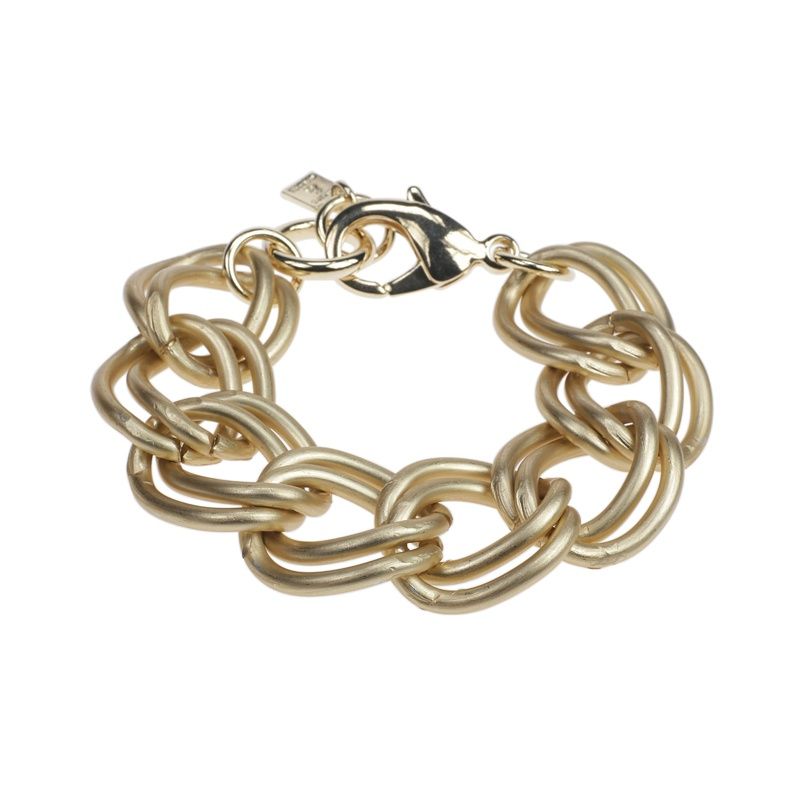 gold double gourmet bracelet