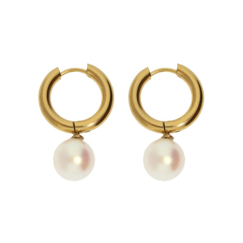 White Pearl Earrings - 1
