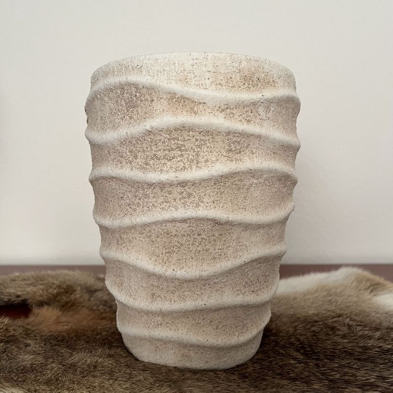 Bloempot ro Ribbel wit