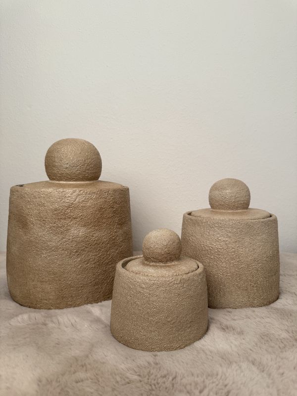 Aardewerk potje met deksel