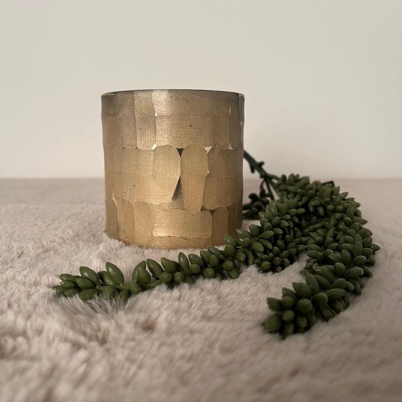 Theelichth Theo S antiek goud glas