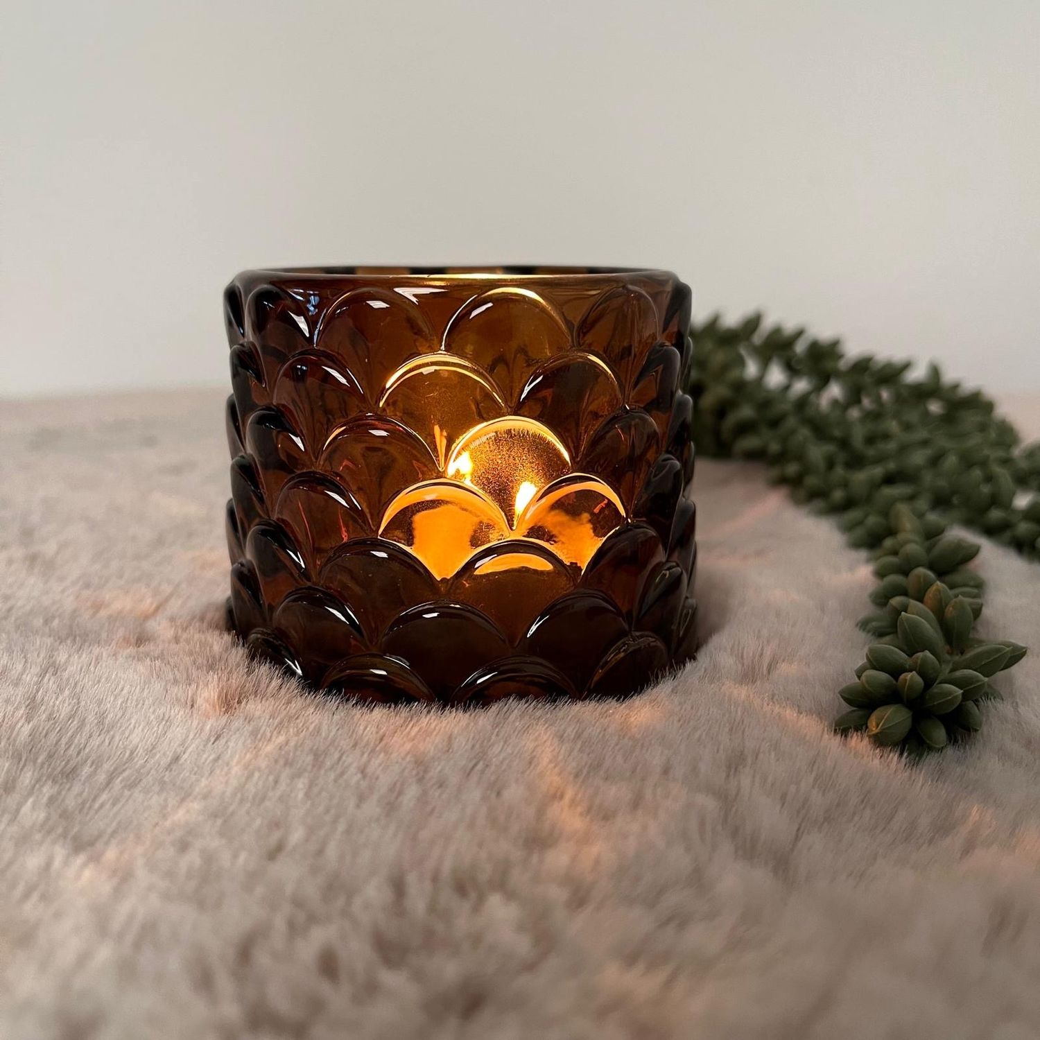 waxinelicht 7cm amber