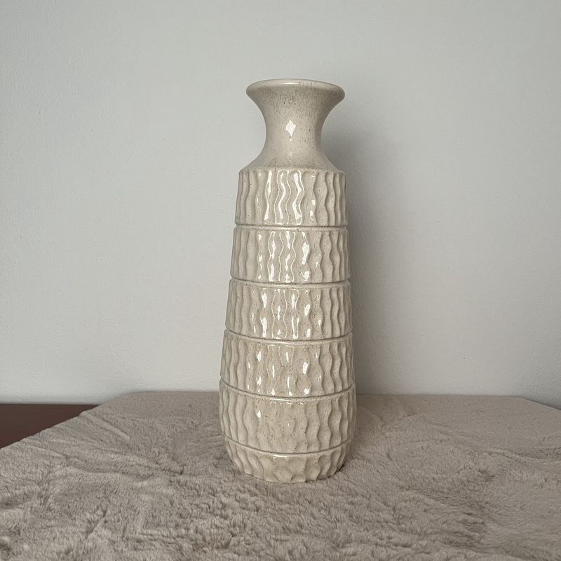 Aardewerk vaas Aztec beige