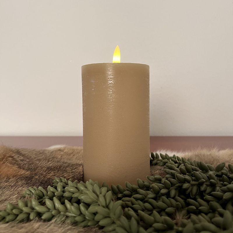 Stompkaars rustiek Ø7,5CM LED ro Lyon beige