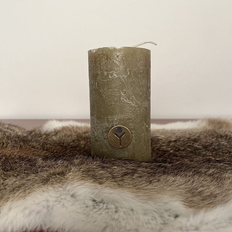 Rustic Candle Brown Olive