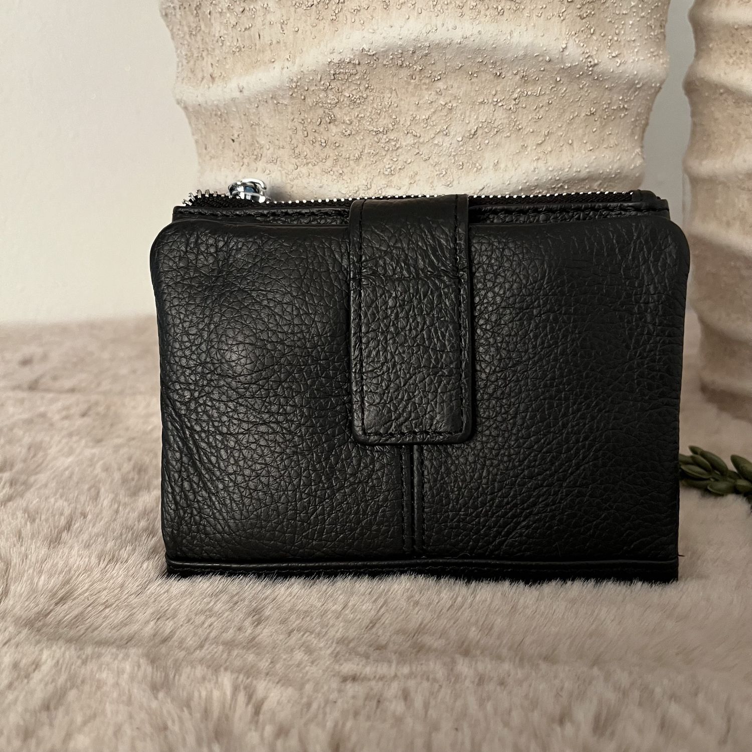 Portemonnee Zwart Leer