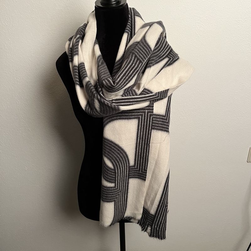 Sjaal Eva Creme/Zwart