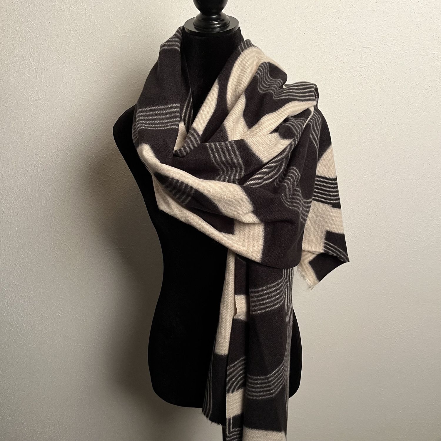 Sjaal Eva Black Grey