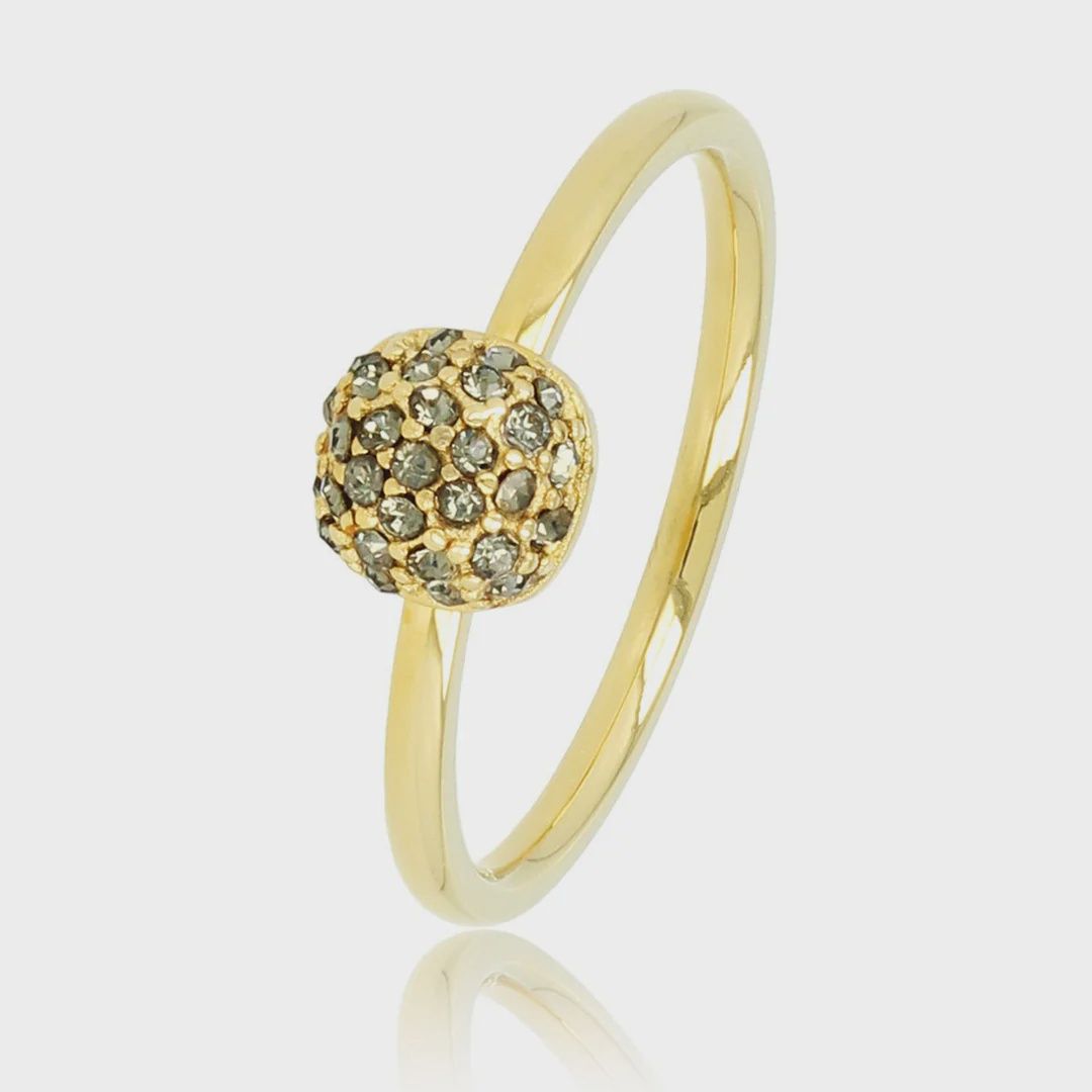 Gouden ring met groene zirkonia - Minimalistisch Stainless steel
