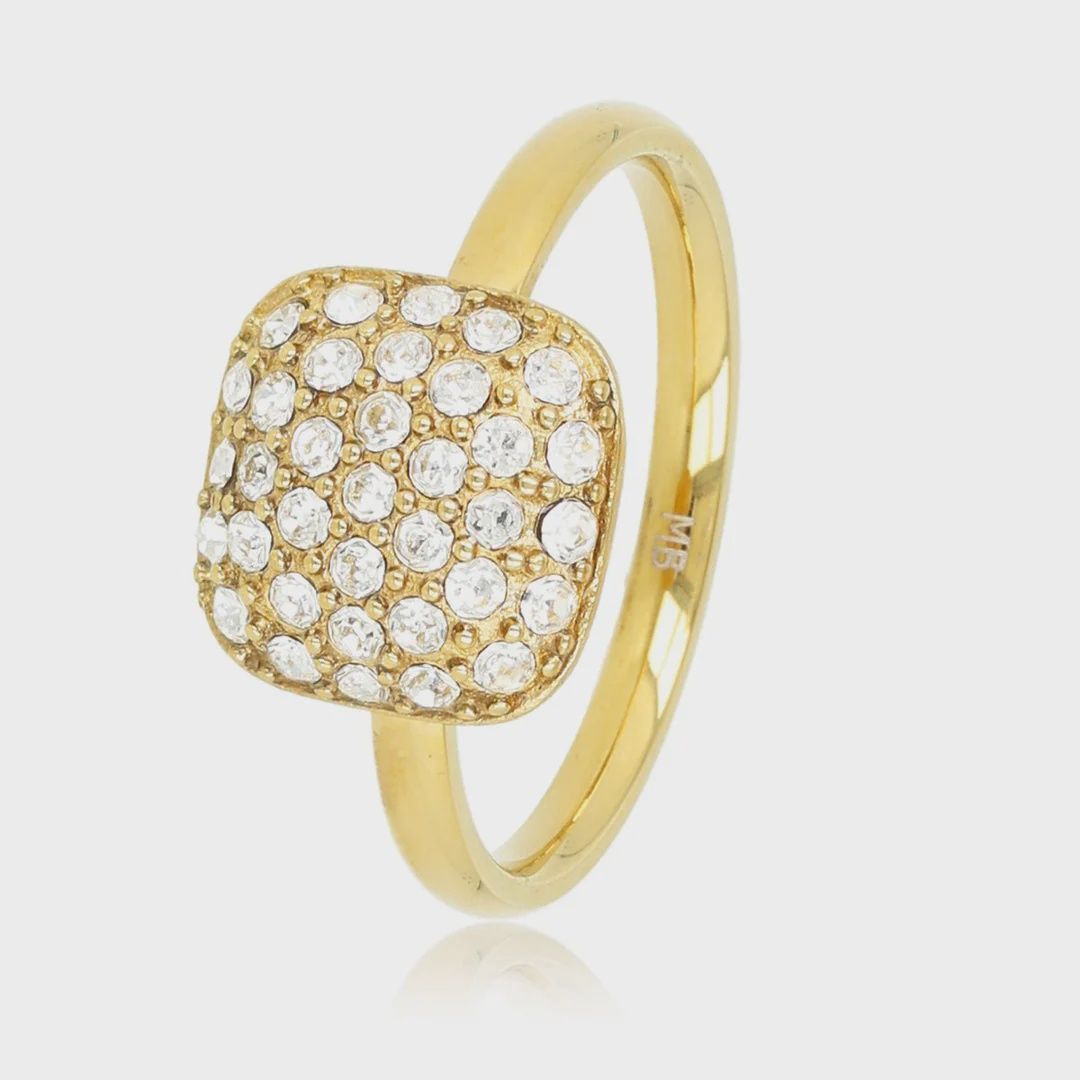 Gouden ring met zirkonia steentjes - My Bendel