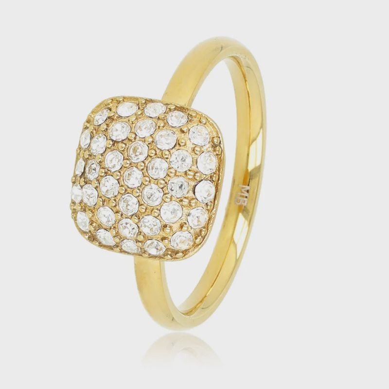Gouden ring met zirkonia steentjes - My Bendel