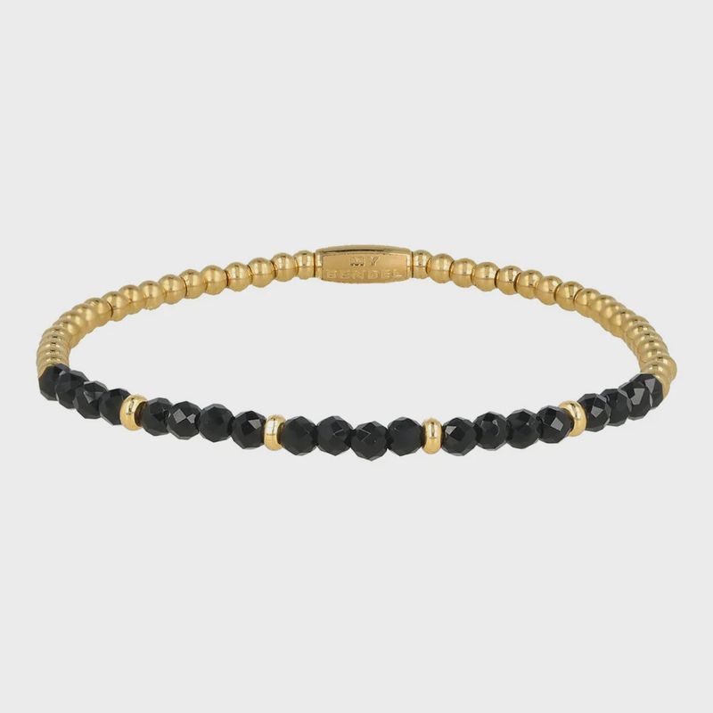 Onyx power armband – Edelsteen &amp; stainless steel