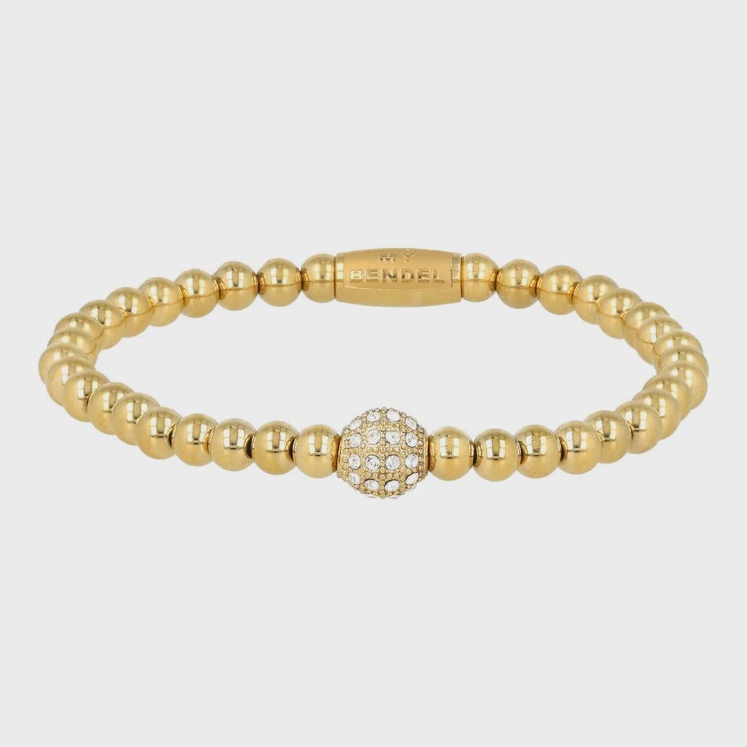 Gouden armband met zirkonia bol - My Bendel