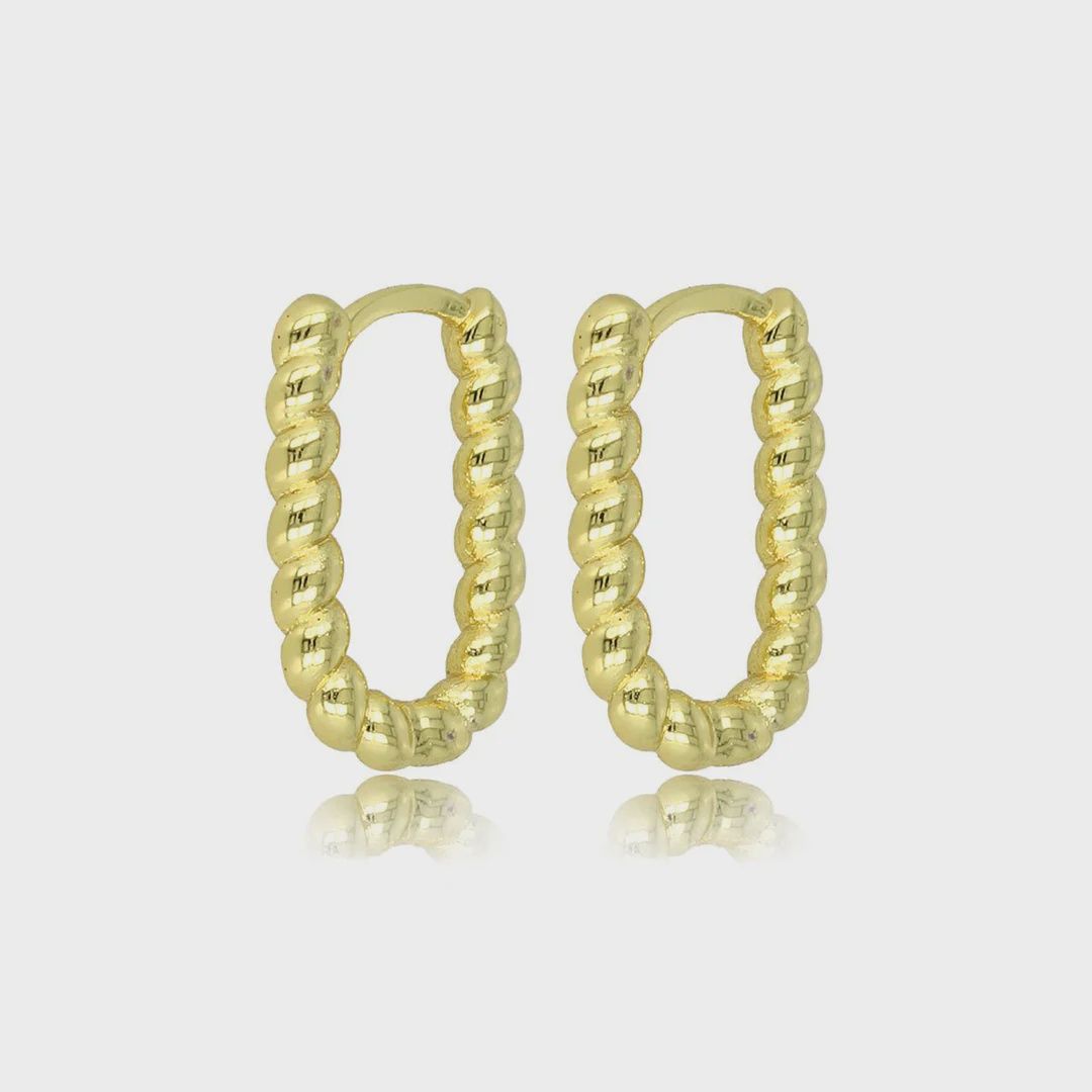 Elegante Gouden Twisted Oorring 18mm