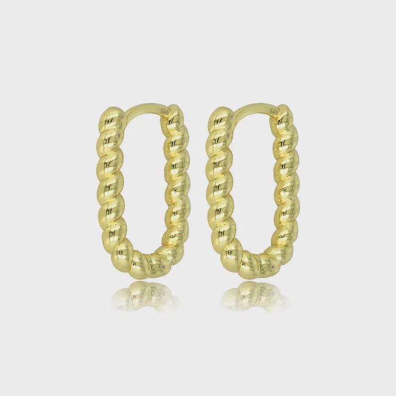 Elegante Gouden Twisted Oorring 18mm