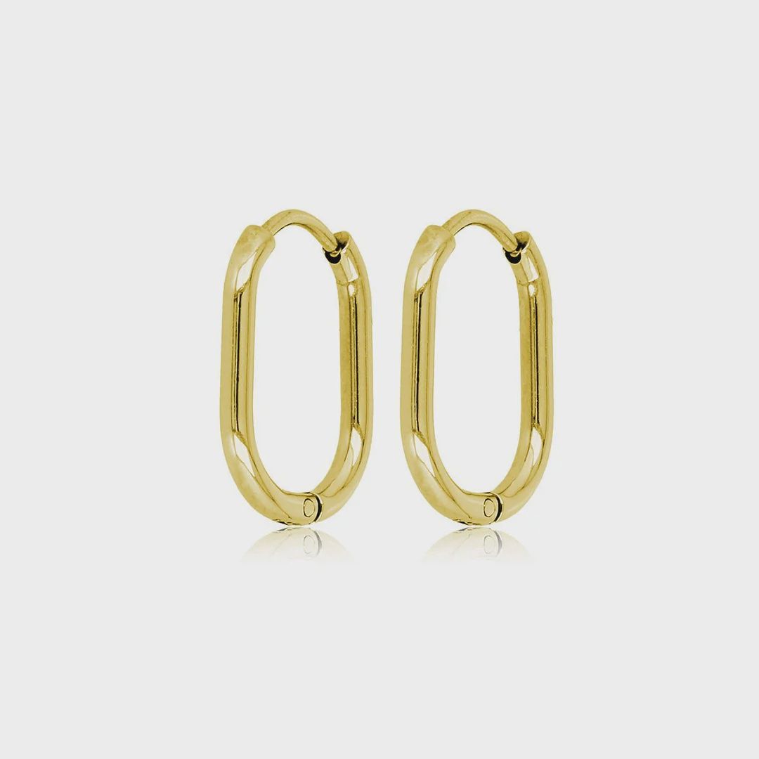 Elegante Gouden Oorring 18mm: Tijdloze Schoonheid