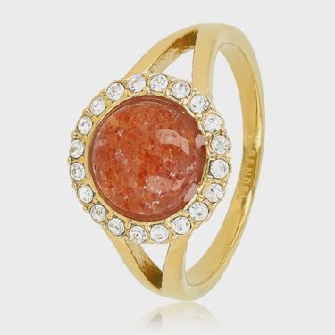Berry Quartz Ring – Goudkleurig &amp; Sprankelend