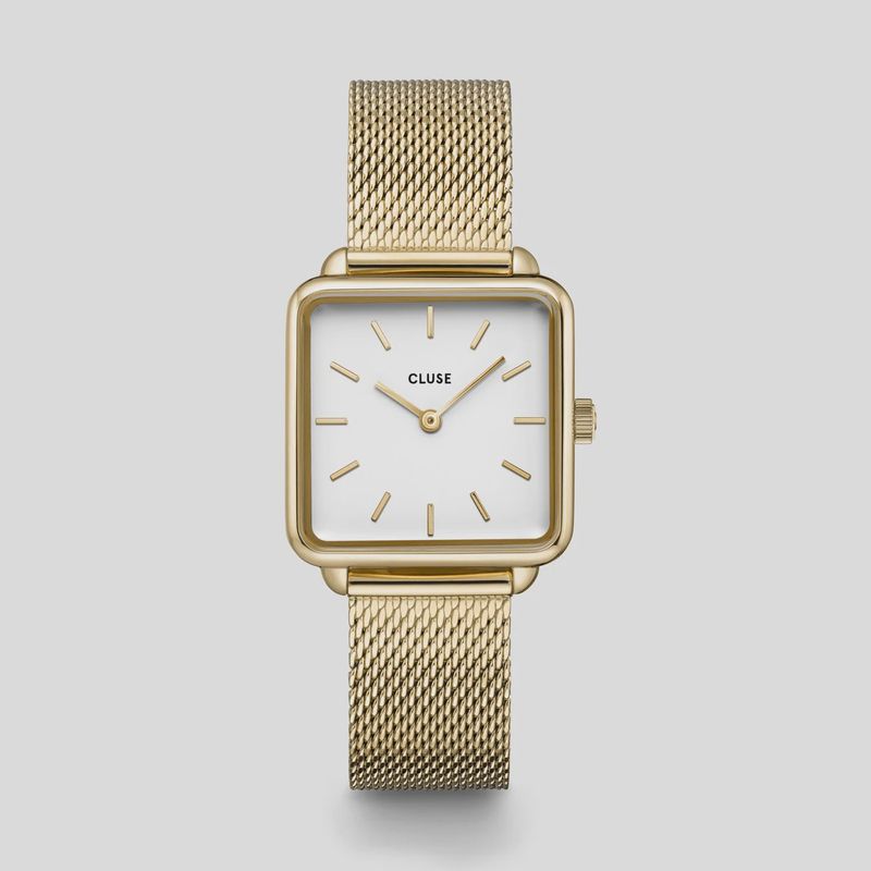 La Tétragone Watch Mesh, White, Gold Colour