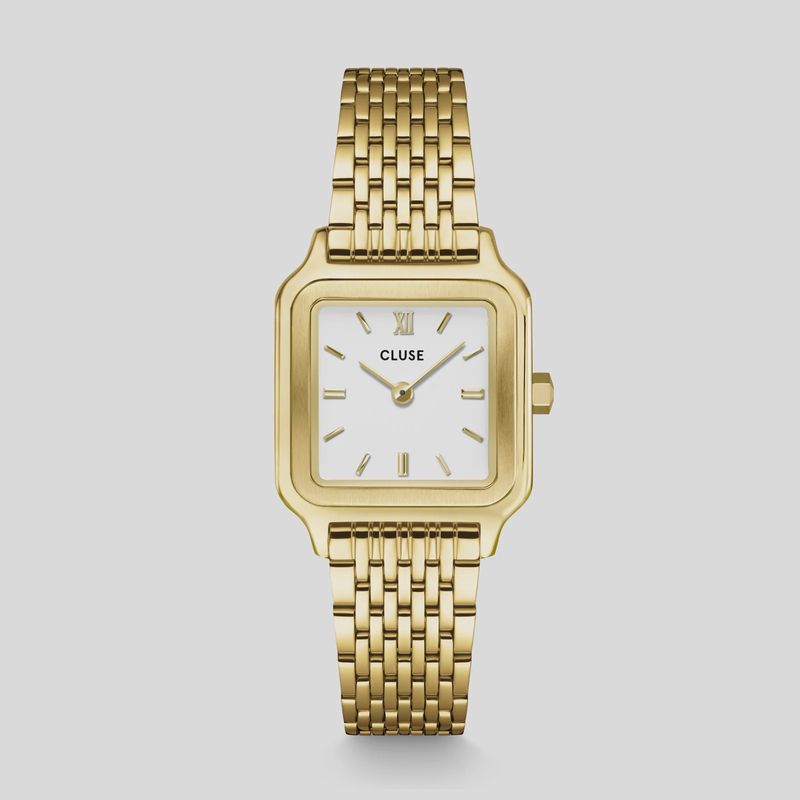 Gracieuse Petite Watch Steel, White, Gold Colour