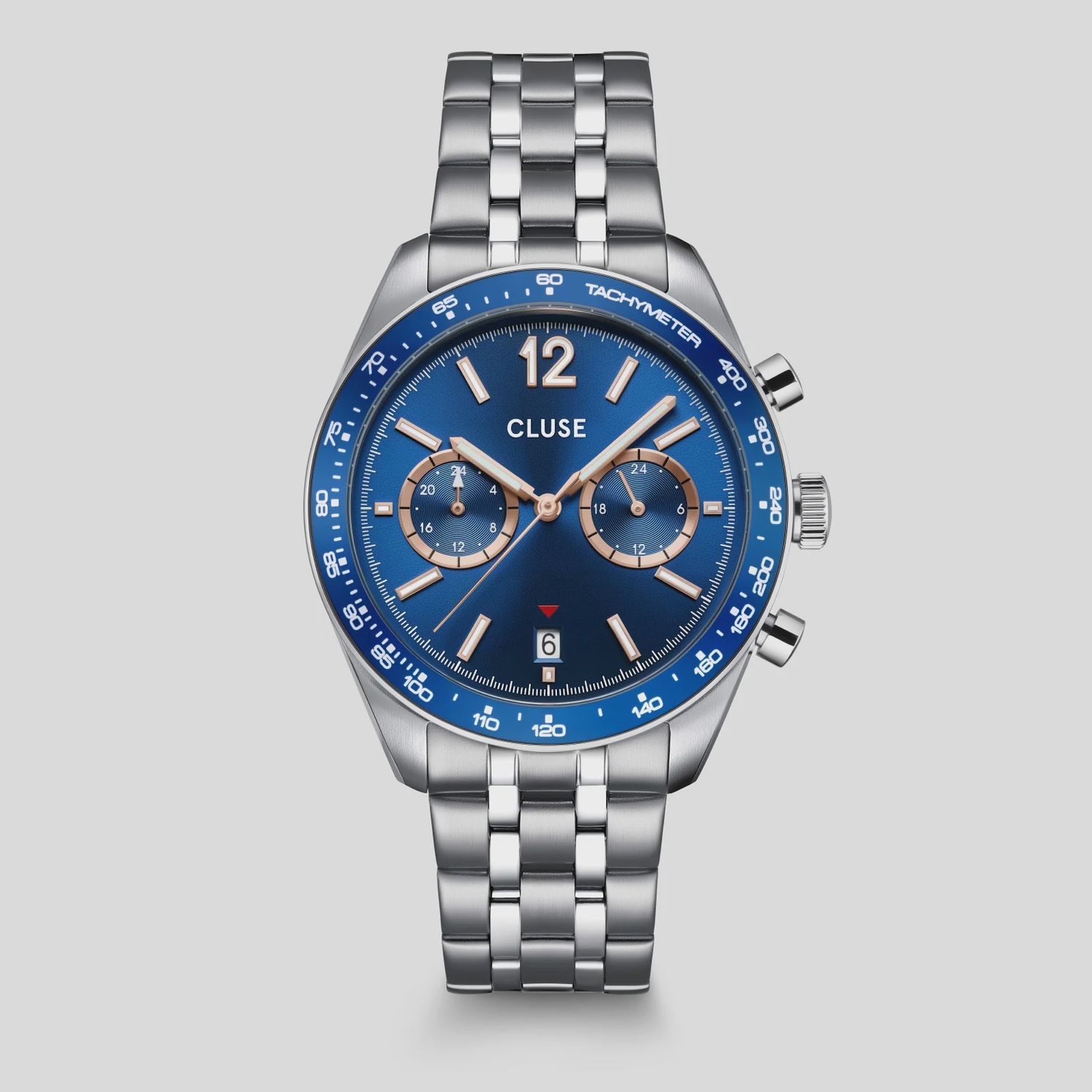 Aravis Dual Timer Watch Steel, Blue, Silver Colour