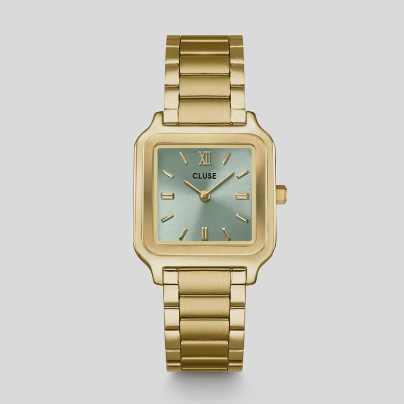 Gracieuse Watch Steel, Sage Green, Gold Colour