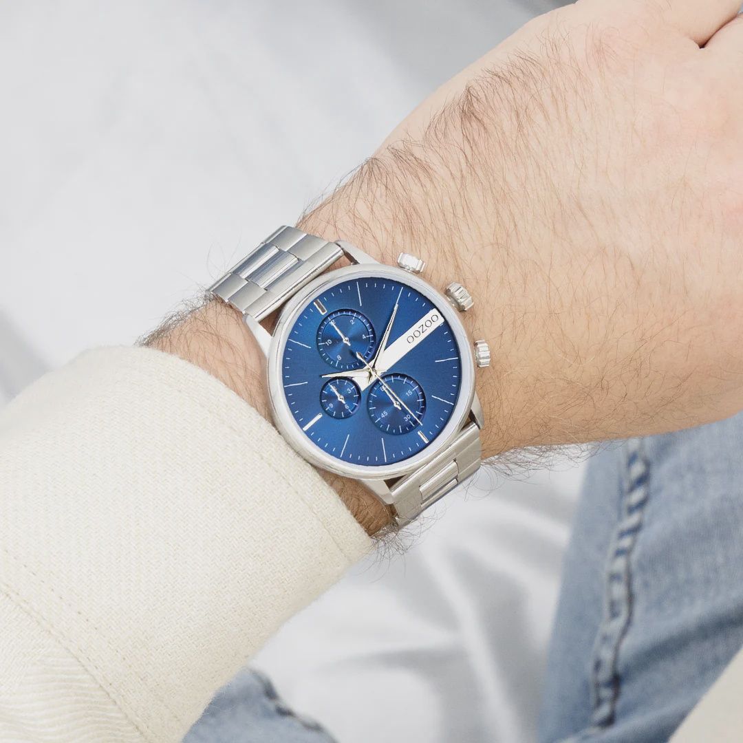 Zilverkleurig horloge met roestvrijstalen armband - 3