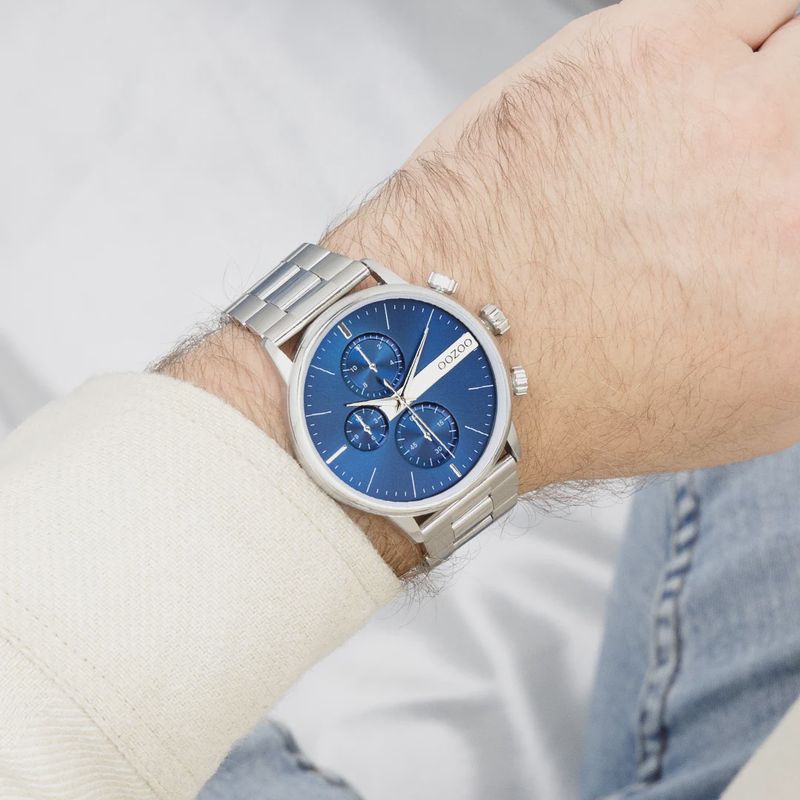 Zilverkleurig horloge met roestvrijstalen armband - 3