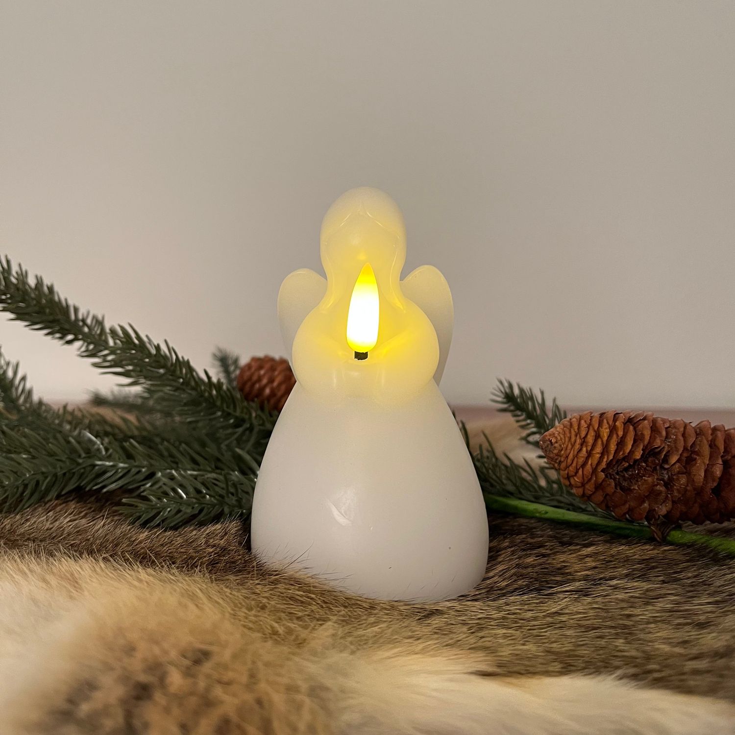 Engel kaars LED Lyon wit, Size: S