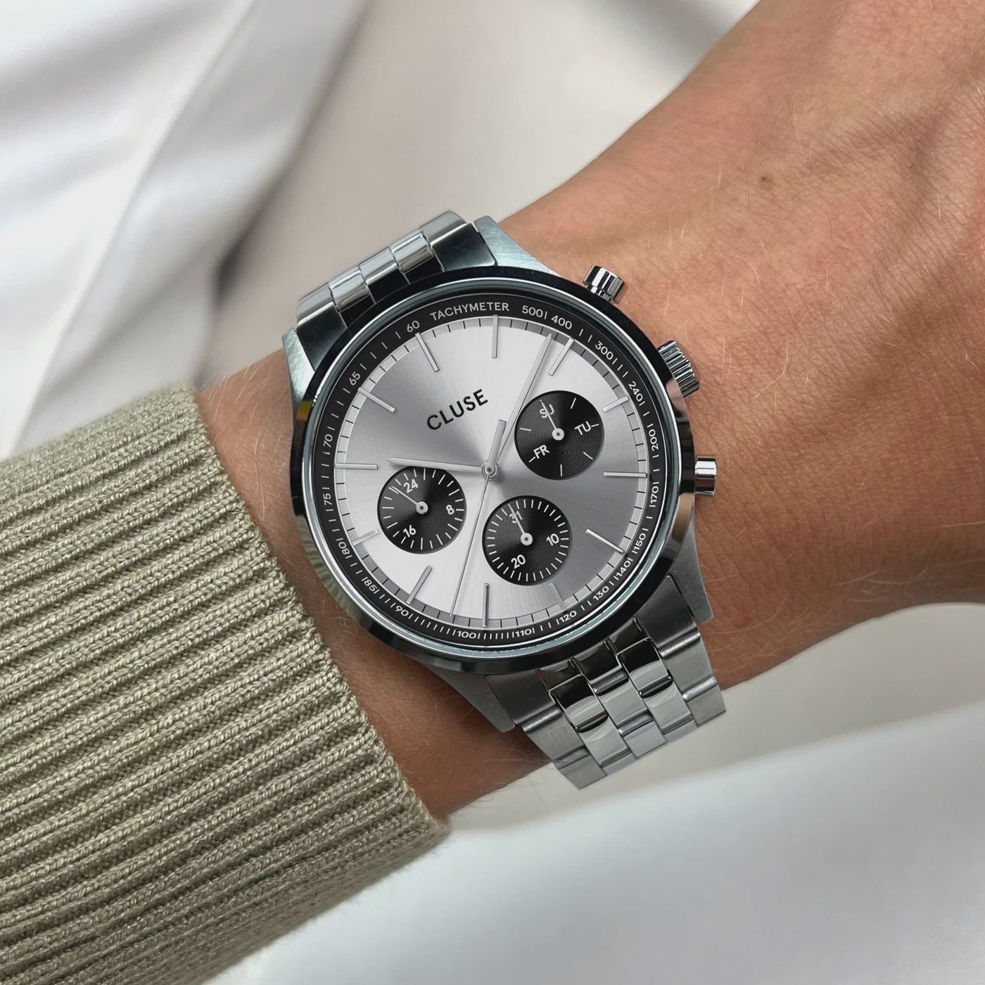 Anthéor Multifunction Watch Steel, Black, Silver Colour