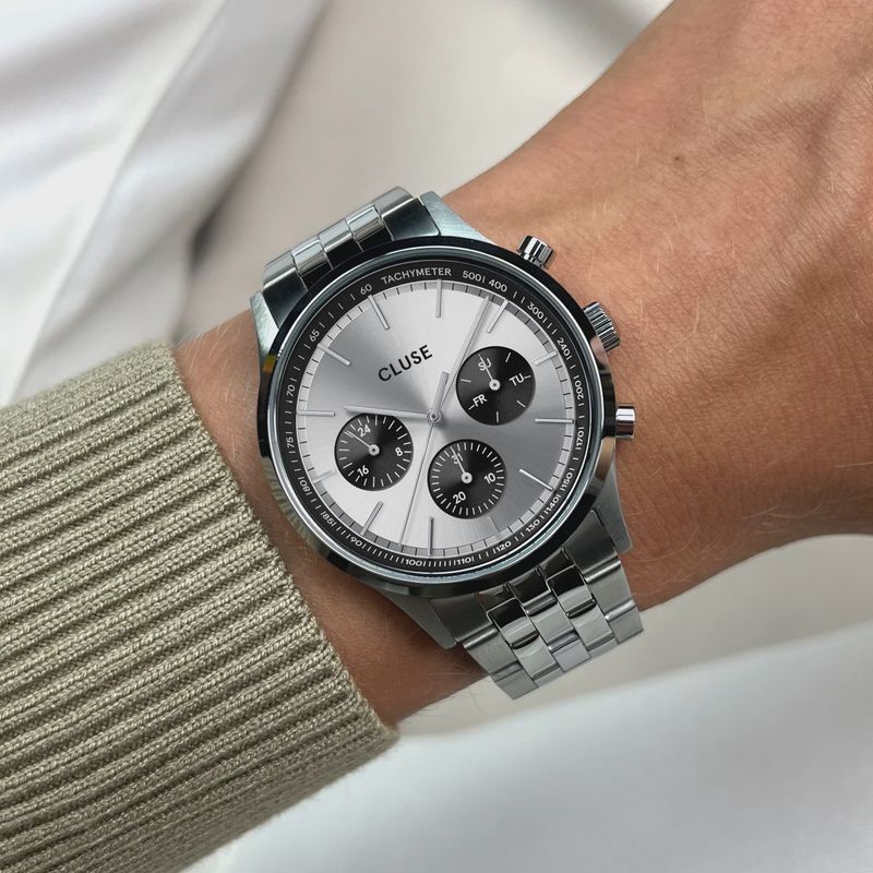 Anthéor Multifunction Watch Steel, Black, Silver Colour