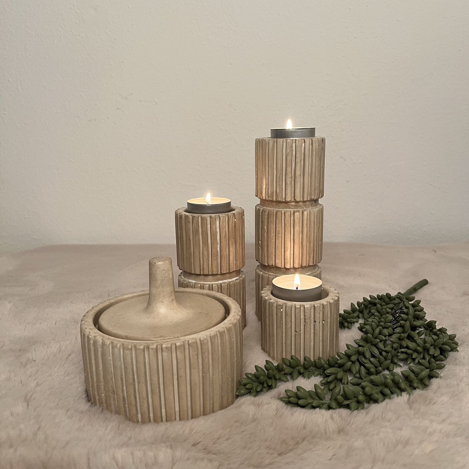 Theelichthouder Ribbel L